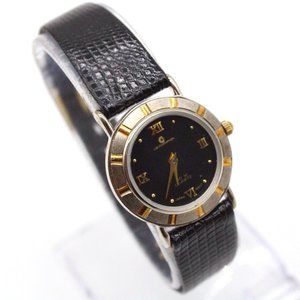 J.B Champion Watch Womens Silver Tone Stainless Steel Classic Black Round Dial